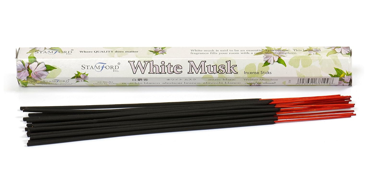 Stamford Incense Sticks White Musk - 20x pieces - Meditation - Floral home fragrances