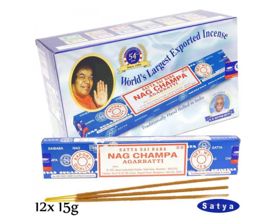 Incense Satya Nag Champa - Agarbatti classic sticks (12x15gram)
