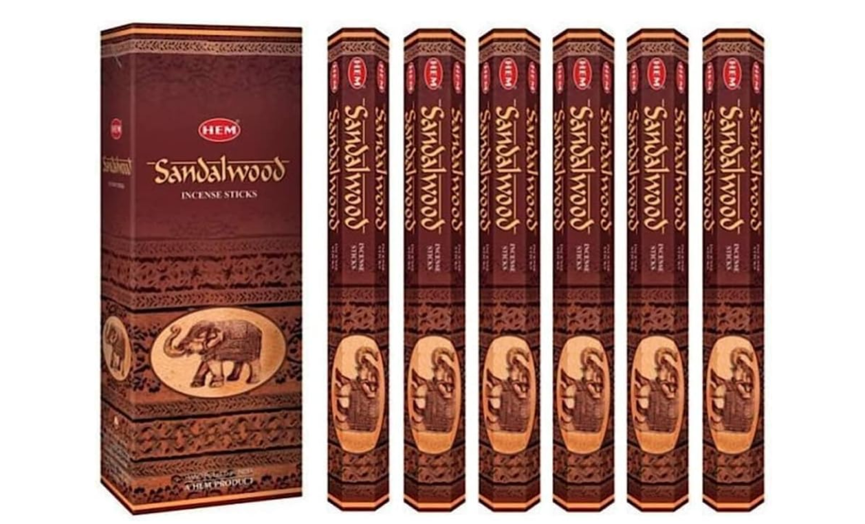 HEM Incense Sandalwood, 120 sticks in a Six Pack. brand, hand rolled in India. by Incense