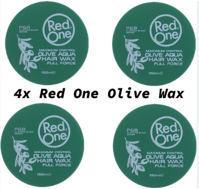 Red one Olive Hair Wax| Hair Wax| Hair Gel| Gel| Aqua Wax| Olive Green Aqua Hair Wax| 4 Pieces| 4 Pieces
