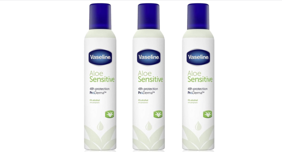 Vaseline ProDerma Aloe Sensitive Deodorant Spray - 3 x 250 ml