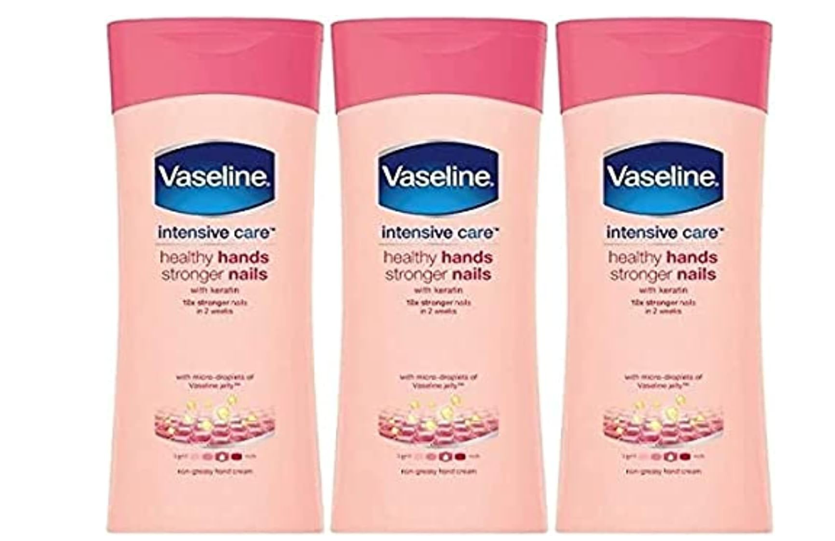 Vaseline Hand Cream Healthy Hands & Stronger Nails - Bottle - Value Pack 3 x 200 ml