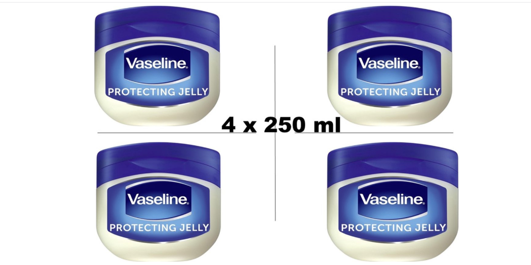 Vaseline Pure Petroleum Jelly Original - Value Pack 4 x 250 ml