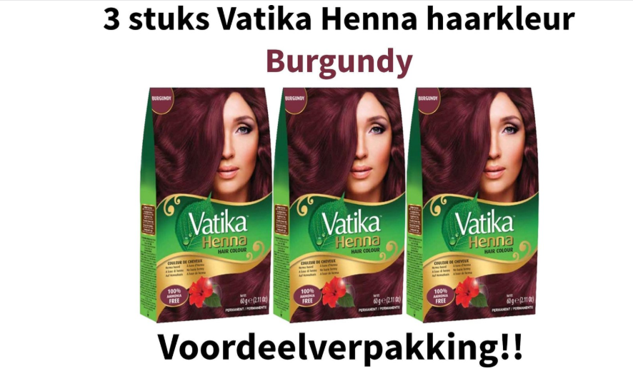 Dabur Vatika Henna Hair Dye - Hair Dye - Hair Color - Burgundy - 3 pieces