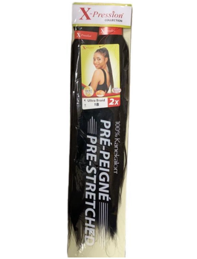 X-Pression Pre Stretched Ultra Braid - #1B OFF BLACK
