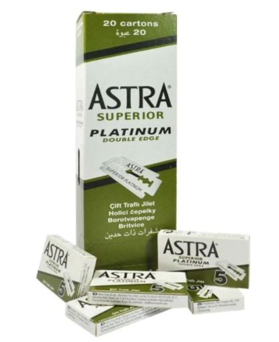 Astra Razor Blade Men's Razor Blades - 100 pcs - Double Edge Razor Blades - Shavette - For Face - Safety Razor Blades