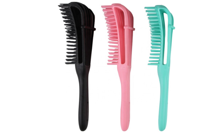 Black anti-tangle brush with a black floral satin cap | Detangling Brush with a satin cap | Hairbrush | Comb | Tangle Teezer | Curly Hair | Styling | Detangler | Detangler