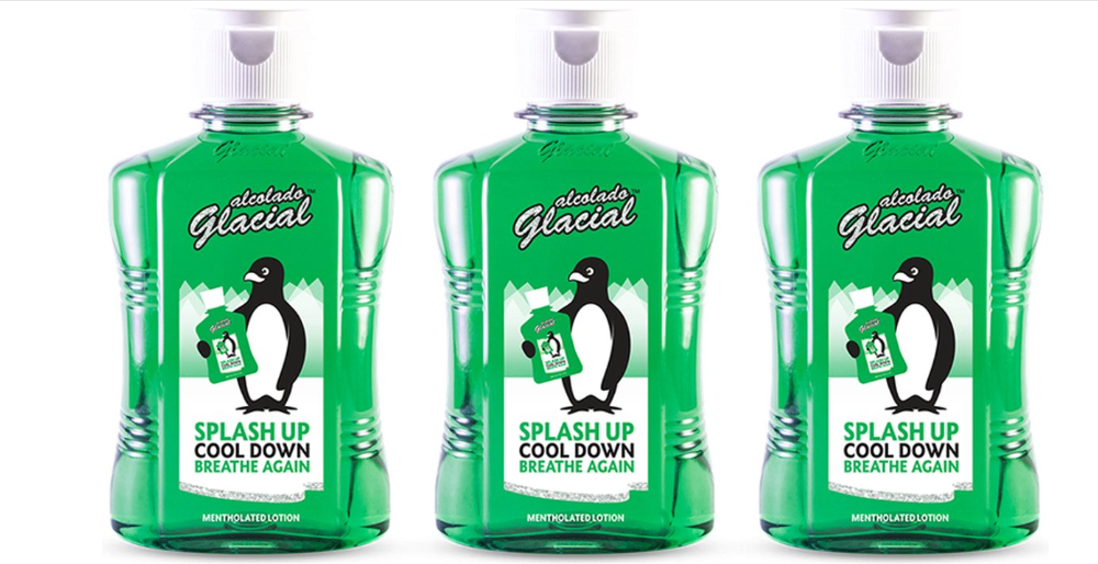 Alcolado Glacial | 3 x 250ml | Mentholated Splash Lotion | cooling and refreshing lotion |