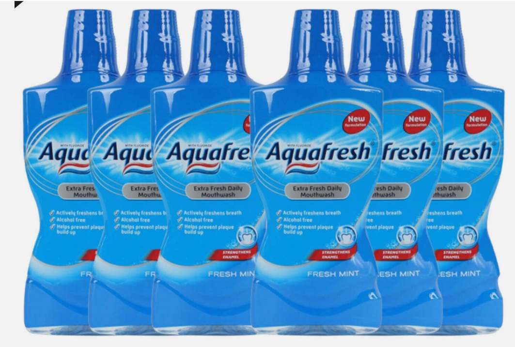 Aquafresh Mouthwash Fresh Mint - Value Pack 6 x 500 ml