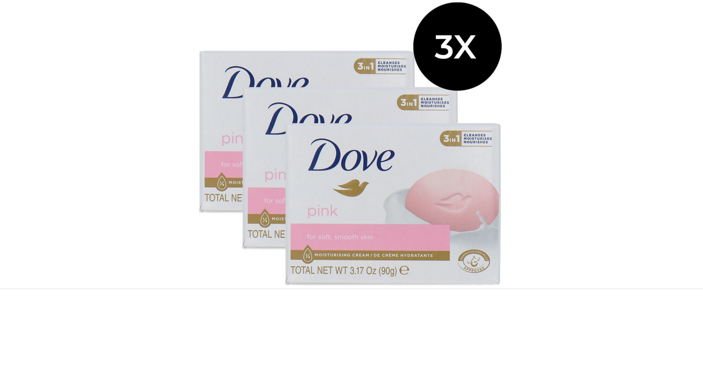 Dove Beauty Cream Bar Pink - 90 grams (set of 3)