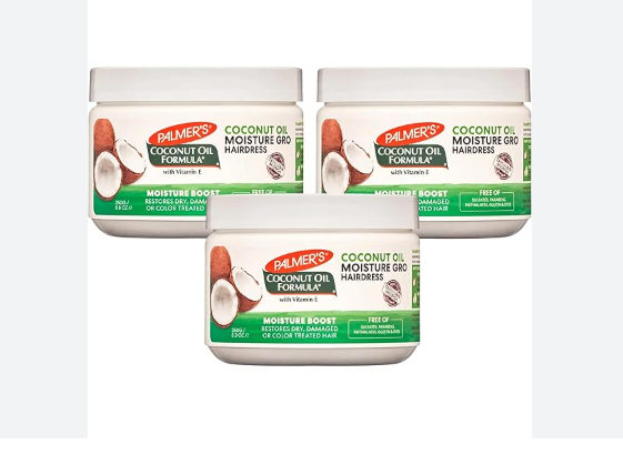 3x Palmers Moisture Gro Hair Balm Coconut Oil Formula 250g