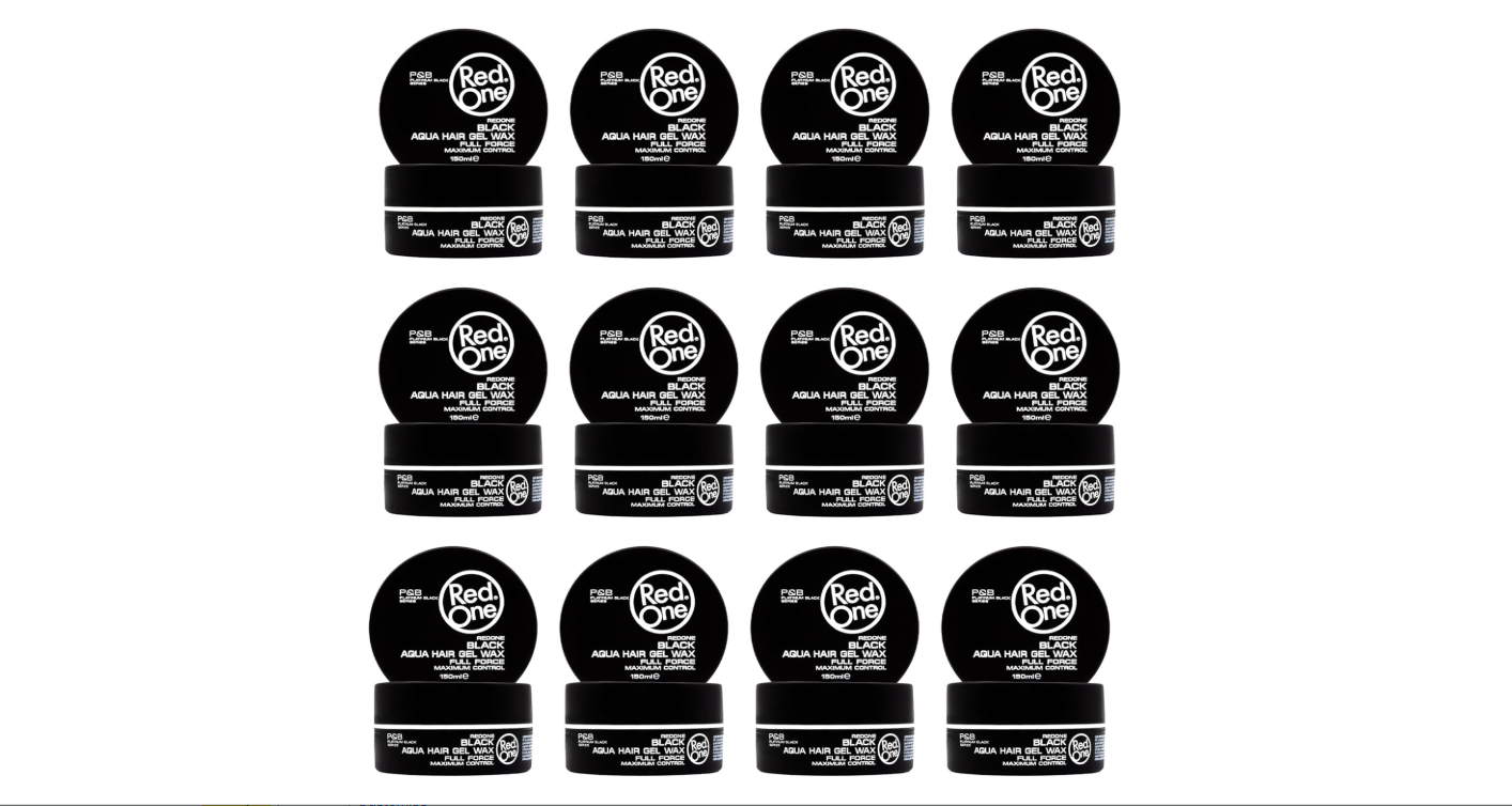 Red One Black Aqua Hair Gel Wax 150ml - Value pack 12 pieces