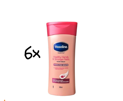 Vaseline Intensive Care Hand Cream - Healthy Hands & Stronger Nails - with hydrolyzed keratin - 6 x 200 ml