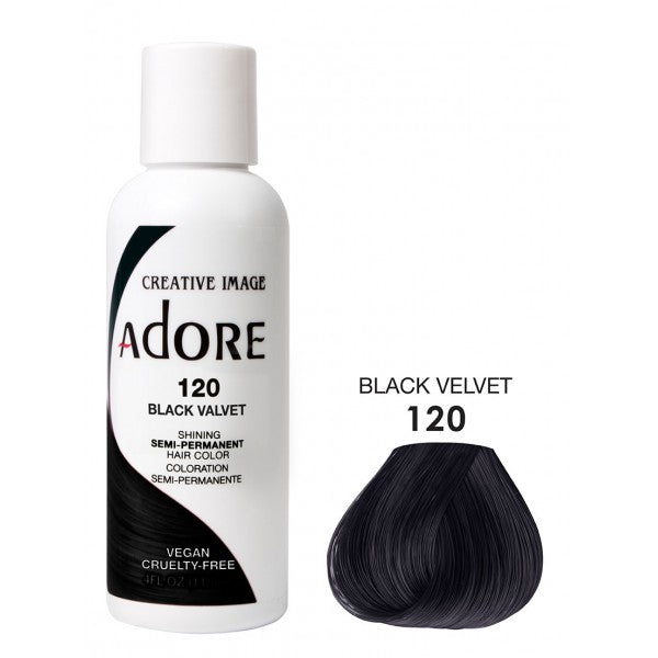 Adore Semi Permanent Hair Color 120 Black Velvet 118ml