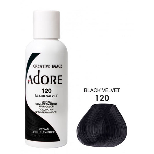 Adore Semi Permanent Hair Color 120 Black Velvet 118ml