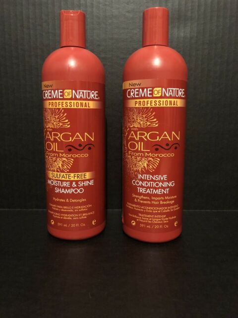 Creme of Nature Argan Oil Sulfate-free Shampoo and intensive Conditioner 20oz set