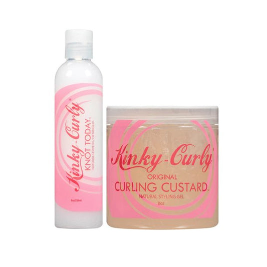 Kinky Curly Curl Custard Gel | Kinky Curly Knot Today Conditioner | set