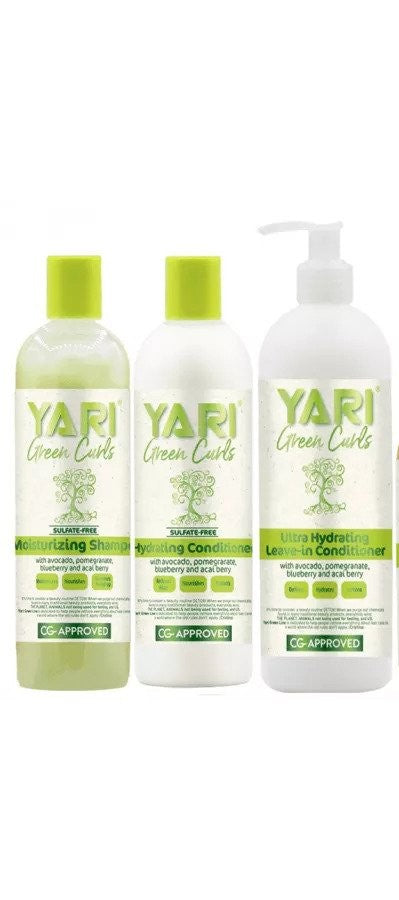 Yari Green Shampoo, Conditioner and Leave in set