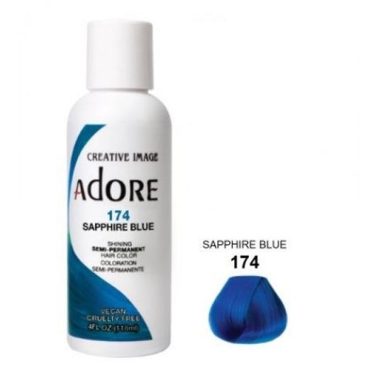 Sapphire Blue – Color 174 – 118 ml Adore Semi Permanent Hair Color