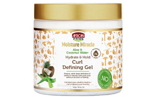 African Pride - Moisture Miracle Coconut Water Hydrate & Hold Curl Defining Gel 18oz