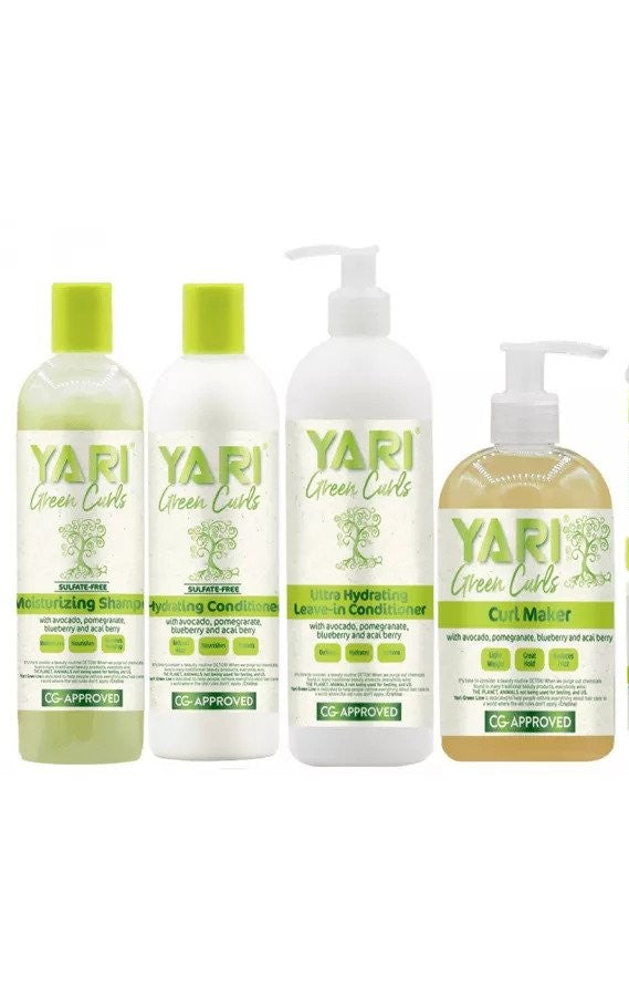 Yari Green Shampoo, Conditioner ,Leave in and Curl Maker Set