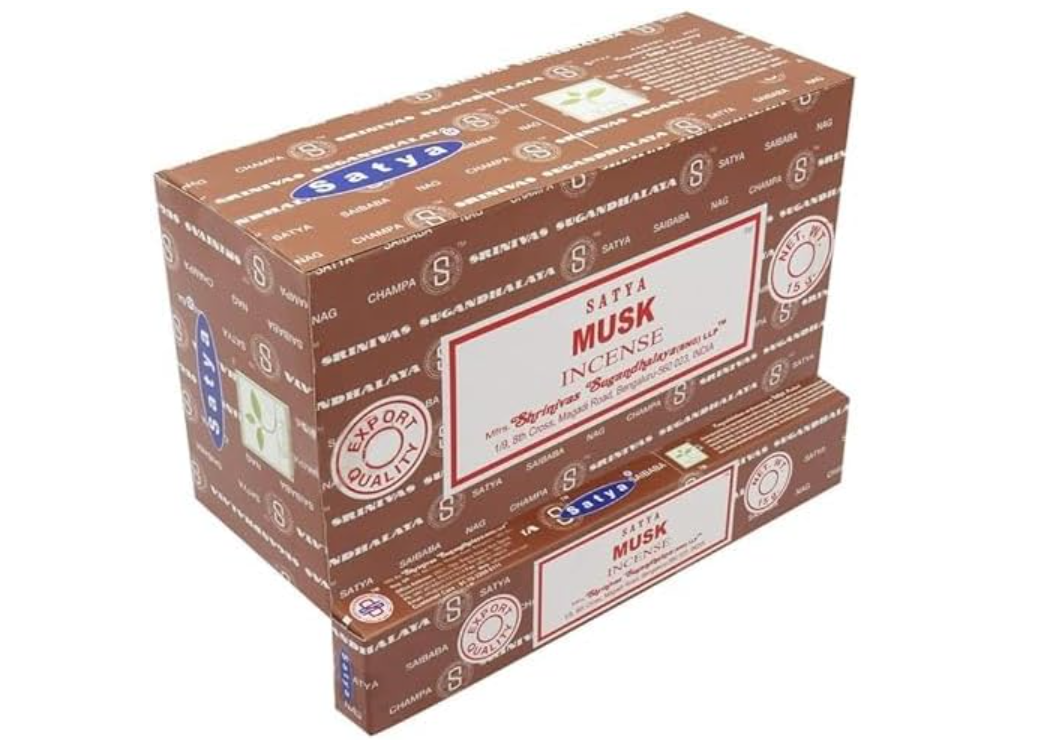 Satya Musk Incense Sticks - 12 boxes of 15 grams