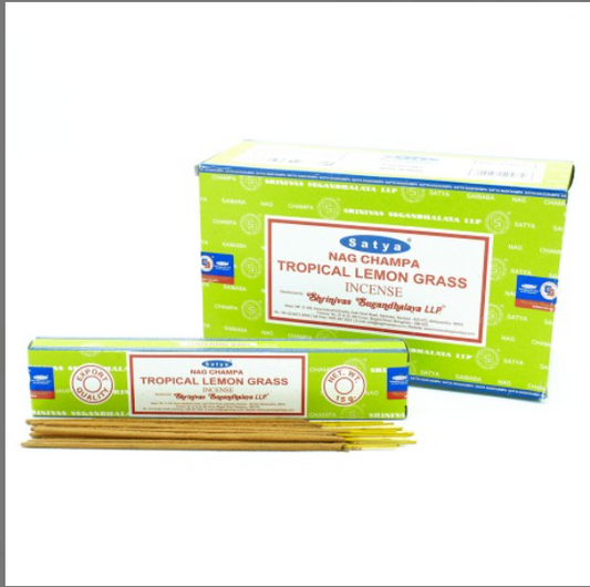 Satya Lemon Grass - Lemongrass - incense sticks - 12 packets of 15 grams