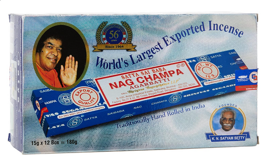 Satya Nag Champa Agarbatti classic sticks 2 boxes of 12 packets (15 grams per packet) incense | 24 packets of 15 grams | 2 boxes
