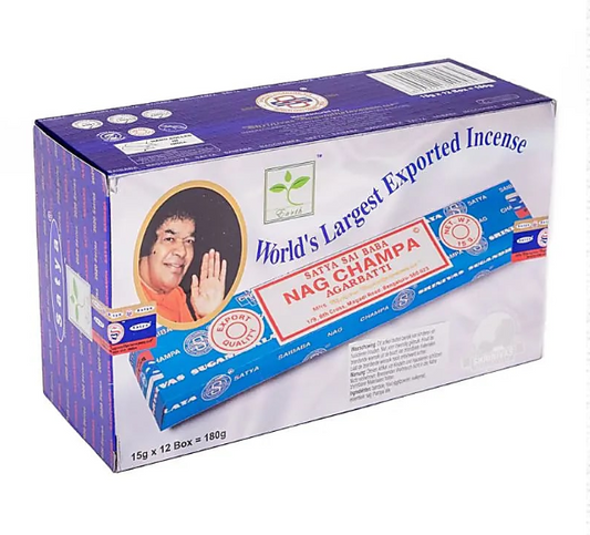 Satya Nag Champa Agarbatti classic sticks 4 boxes of 12 packets (15 grams per packet) incense | 48 packets of 15 grams | 4 boxes