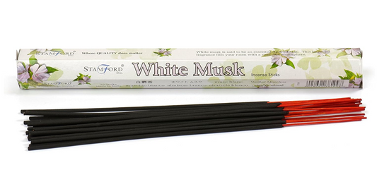 Stamford Incense Sticks White Musk - 20x pieces - Meditation - Floral home fragrances