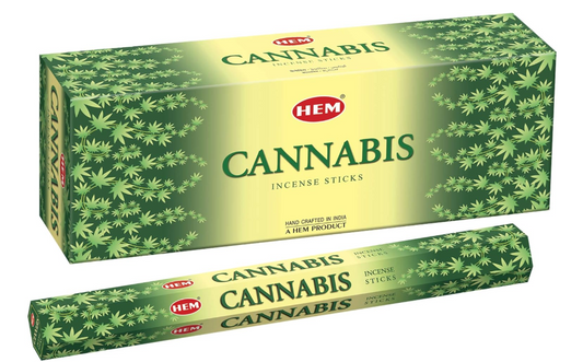 Large Pack Incense - Reed Sticks - Hem Cannabis - 6 Packs x 30 Grams - 180 Grams - 120 Pieces