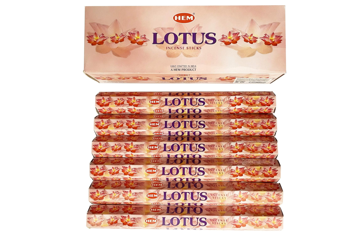 HEM Incense - Lotus - Slipper / Value Box (6 Packs / 120 Sticks)