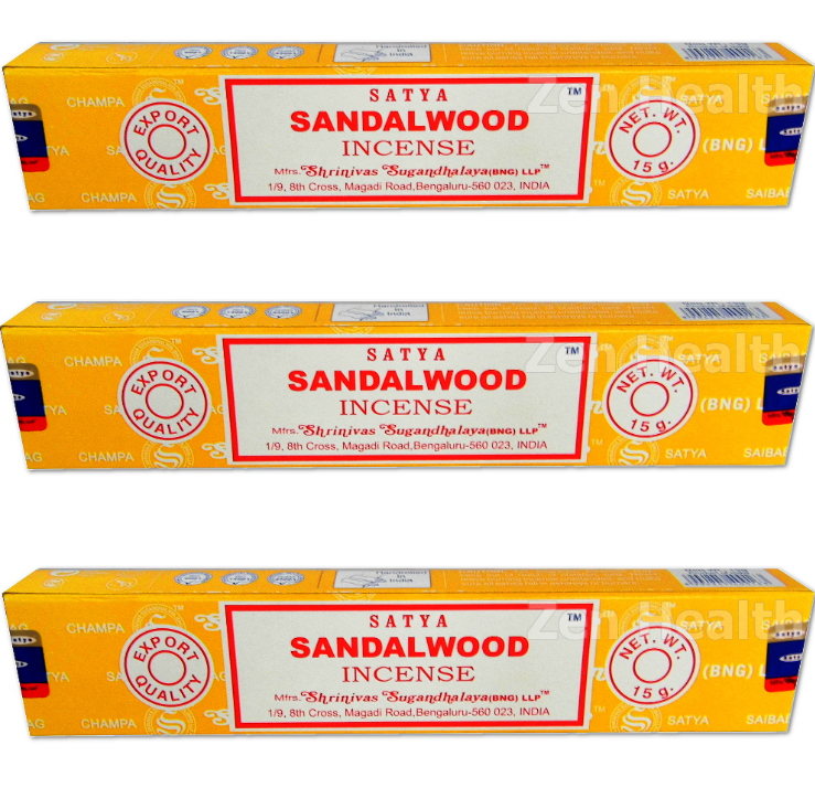 Satya Sandalwood - incense sticks - 3 boxes of 15gr.