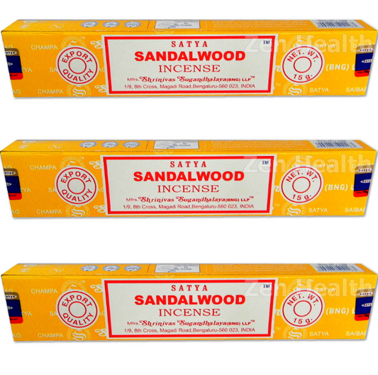 Satya Sandalwood - incense sticks - 3 boxes of 15gr.