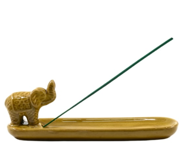 Incense holder wooden plank elephant