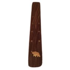 Incense shelf - Incense holder - Incense - Holder - Shelf - Wood - Brown - Gold brass - Gold - Elephant