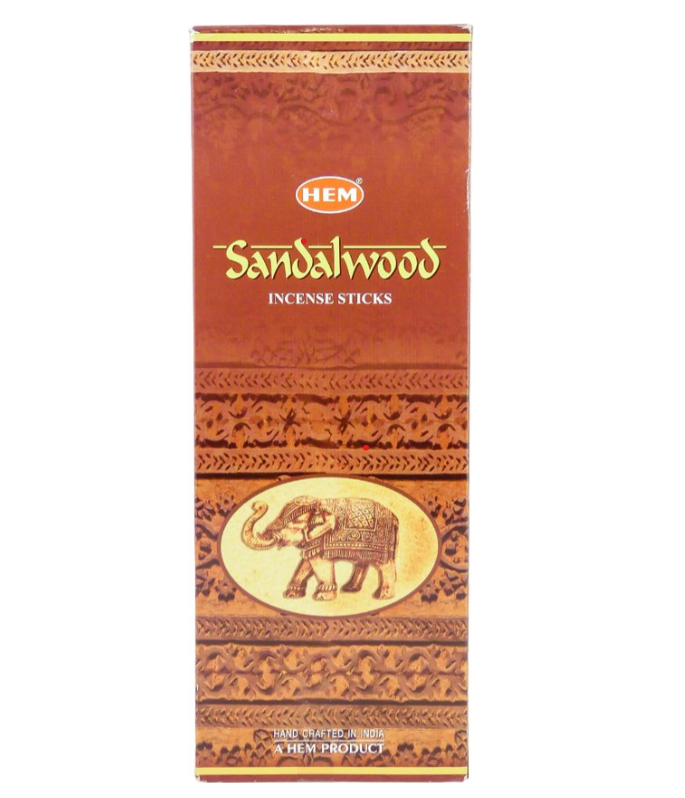 HEM Incense - Sandalwood - 2 Boxes of 6 packets (12 packets/240 sticks)