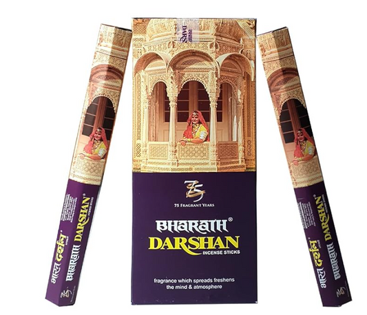 Incense Bharath Darshan - 2 Tubes - Soothing - High Quality - 18 sticks per Tube - Incense Sticks - 2 x Darshan Incense