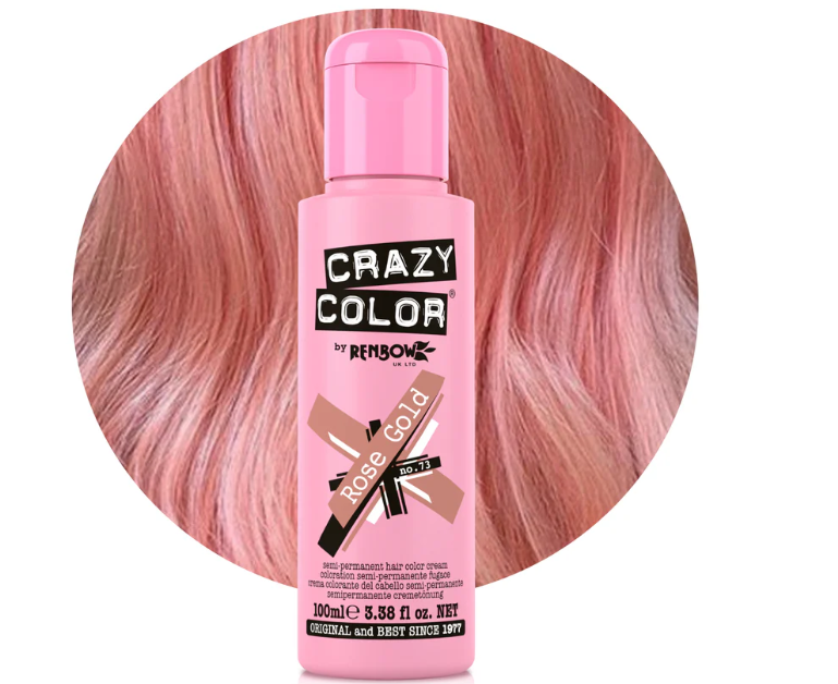 Crazy Color Semi permanent hair dye Rose Gold Metallic Pink