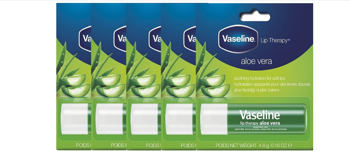 Vaseline Lip Balm Stick Aloe Vera - Value Pack 5 Pieces