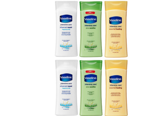 Vaseline body lotion set of 6 (Advanced Repair - Aloe Soothe - Essential Healing) 200ml