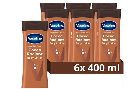 Vaseline Body Lotion Cocoa - 6 x 400ml Value Pack