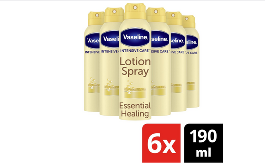 Vaseline Body Lotion Spray Essential Healing - 6 x 190 ml