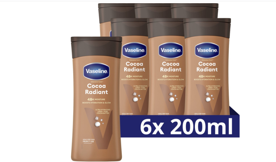 Vaseline Cocoa Body Lotion - 6 x 200 ml
