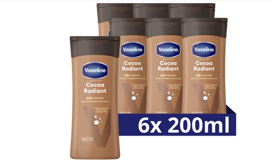 Vaseline Cocoa Body Lotion - 6 x 200 ml