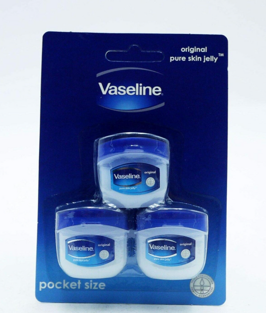 3x Vaseline Pure Mini Petroleum Jelly Original 7g