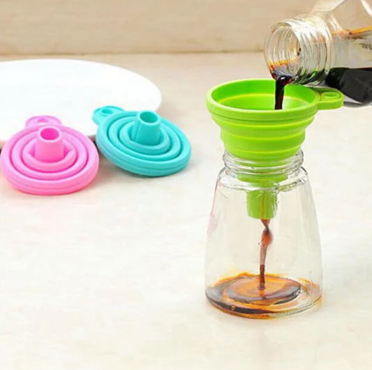 silicone funnel - eco-friendly collapsible - kitchen accessories - oil, vinegar, herbs, water, juice - funnels