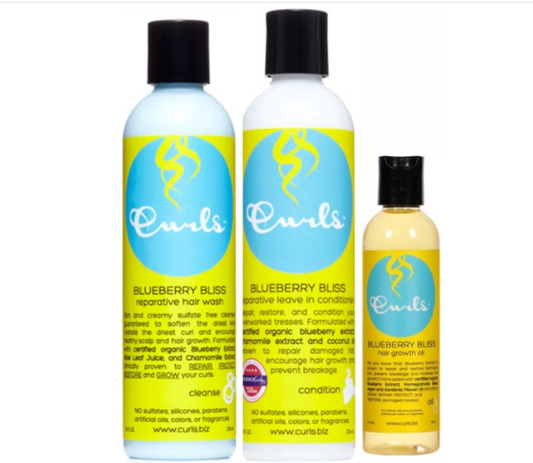 Curls Blueberry Hair Wash + Leave-In + Growth Oil