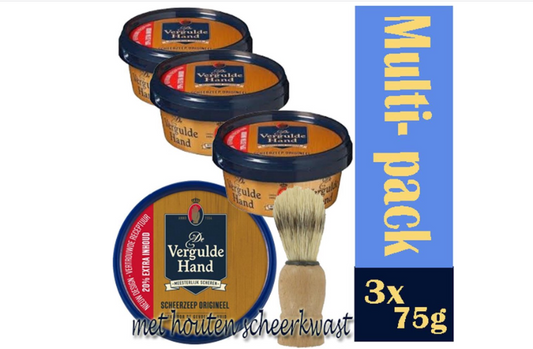 3 Pieces Gilded Hand Shaving Soap 75g