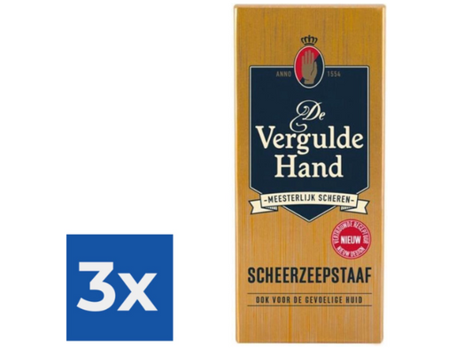 3x Gilded Hand Shaving Soap Bar 75 gr